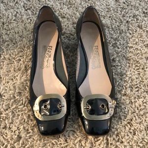 Authentic Salvatore Ferragamo block heel pump
